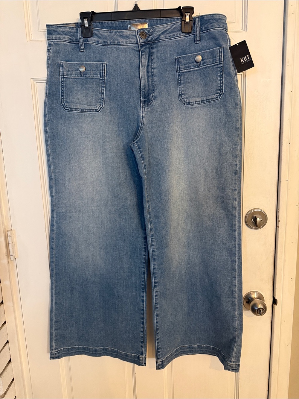NWT KUT from the Kloth Meg High-Rise Fab Ab Wide Leg Double Front Pockets Jeans - Picture 5 of 14